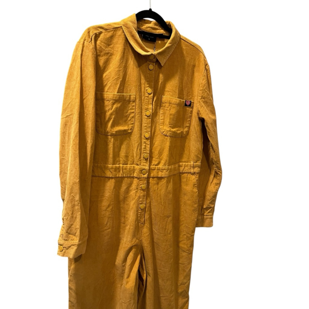 Lazy Oaf NWT Boilersuit Corduroy Jumpsuit Orange Size 16 Women's Long Sleeve - Picture 7 of 11